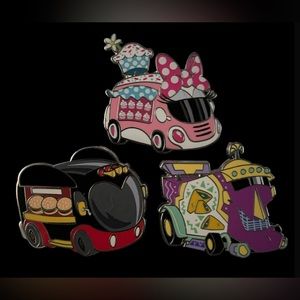 Set of 3 food truck Disney pins (Minnie, Mickey, and Kronk)